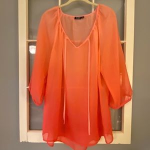A.N.A Shear Peach Blouse